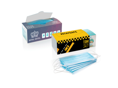 50 stuks 3-laags mondmasker incl. gepersonaliseerde sleeve 50 stuks 3-laags mondmasker incl. gepersonaliseerde sleeve