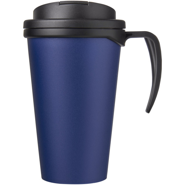 Americano® Grande 350 ml mug with spill-proof lid - Blue/Solid black