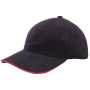 Heavy brushed cap - Zwart/Rood Heavy brushed cap - Zwart/Rood