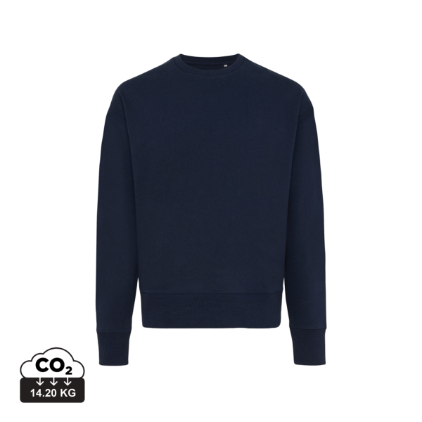 Iqoniq Kruger gerecycled katoen relaxed sweater, donkerblauw (XXL)