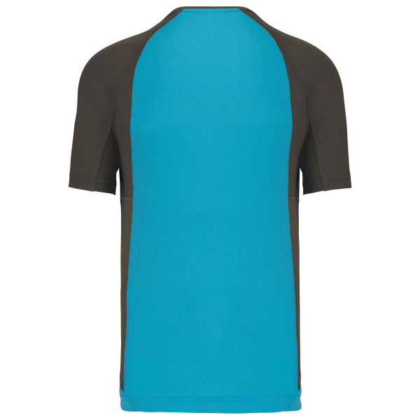 Tweekleurig sport-t-shirt unisex Light Turquoise / Dark Grey 4XL