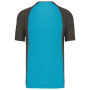 Tweekleurig sport-t-shirt unisex Light Turquoise / Dark Grey XXL
