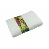 Sophie Muval handdoek met sublimatie band, 100x50 cm, 400 gr/m² - Wit