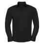 RUS Men LSL Fitted Stretch Shirt, Black, S