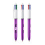 BIC® 4 Colours Shine balpen + Lanyard 4 Colours Shine LP metallic purple_UP white_RI black