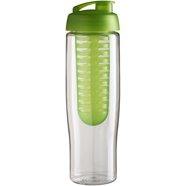 H2O Active® Tempo 700 ml flip lid sport bottle & infuser - Transparent/Lime