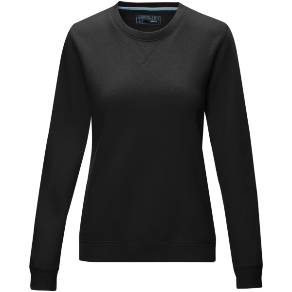Jasper women’s GOTS organic recycled crewneck sweater - Solid black - XS