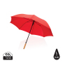 27" Impact AWARE™ RPET 190T auto open bamboe paraplu, rood