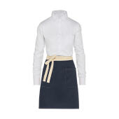SANTORINI - Contrasted Bistro Apron with Pocket - Navy - One Size