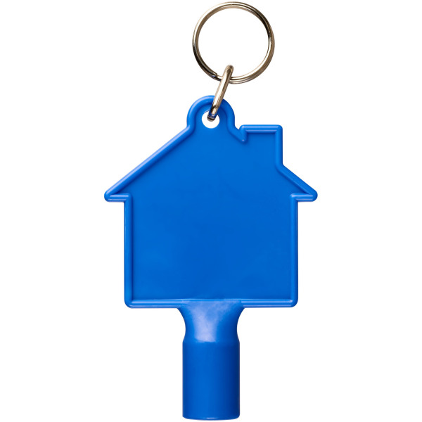 Maximilian house-shaped utility key with keychain - Blue