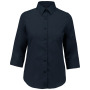 Overhemd in onderhoudsvriendelijk polykatoen-popeline 3/4-mouwen dames Navy XL