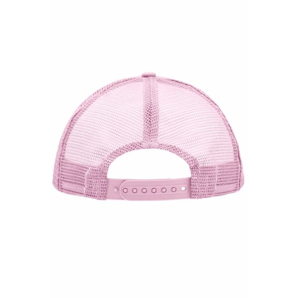 MB070 5 Panel Polyester Mesh Cap - white/baby-pink - one size