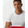 Fashion Fit Tipped Tee - White/Red/Royal - XS