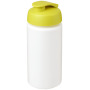 Baseline® Plus grip 500 ml sportfles met flipcapdeksel - Wit/Lime