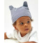 Little Hat with Ears - White/Nautical Navy - One Size