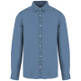 Afgewassen herenoverhemd Twill Washed Cool Blue 3XL