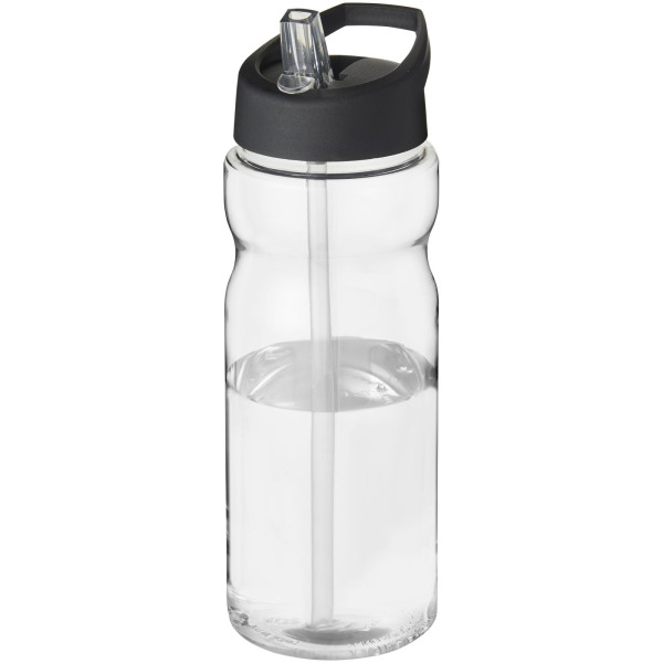 H2O Active® Base 650 ml spout lid sport bottle - Transparent/Solid black