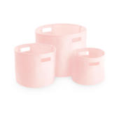 Canvas Storage Tubs - Pastel Pink