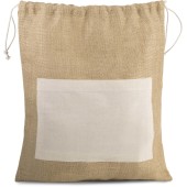 Tas van jutecanvas met koordjes Tas van jutecanvas met koordjes