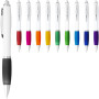Nash ballpoint pen white barrel and coloured grip - White/Red