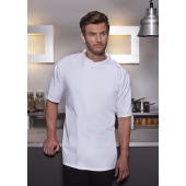 BJM 3 Short-Sleeve Throw-Over Chef Shirt Basic - white - XL