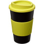 Americano® 350 ml geïsoleerde beker met grip - Zwart/Lime