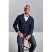 Men's V-Neck Knitted Cardigan French Navy 4XL