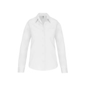 Dames poplin blouse lange mouwen White XS