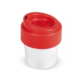 Koffiebeker Hot-but-cool met deksel 240ml - Wit / Rood