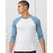 Unisex 3/4 Sleeve Baseball T-Shirt - White/Deep Heather - 2XL