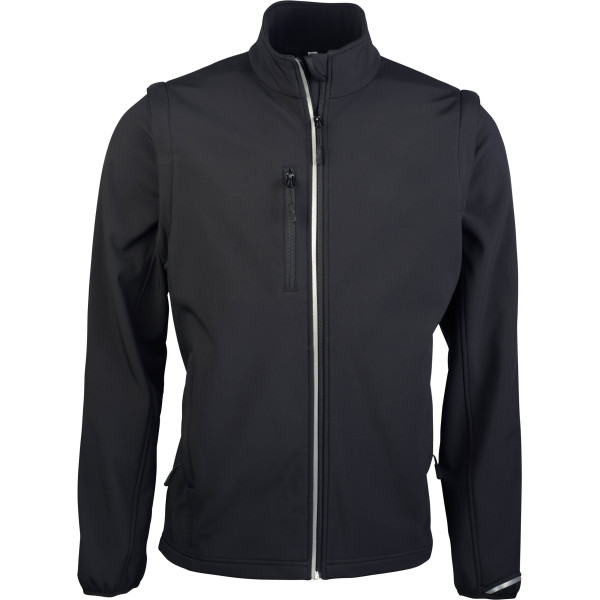 Unisex detachable sleeves softshell jacket