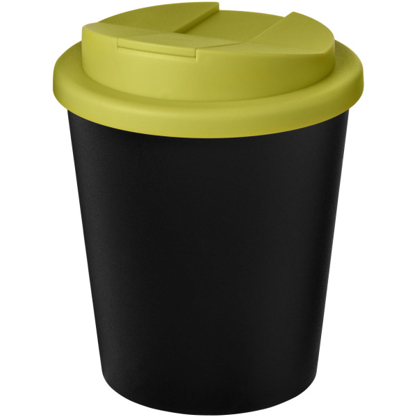Americano® Espresso Eco 250 ml recycled tumbler with spill-proof lid - Solid black/Lime