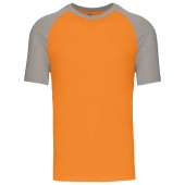Baseball - Tweekleurig t-shirt Orange / Light Grey M
