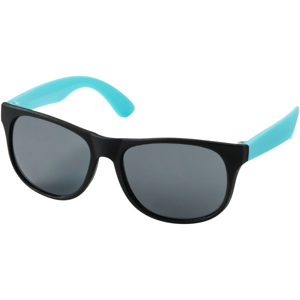 Retro tweekleurige zonnebril - Aqua blauw/Zwart