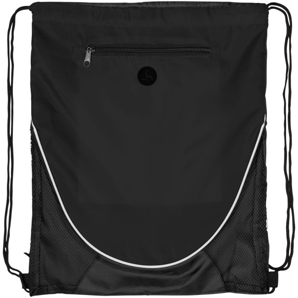 Peek zippered pocket drawstring backpack 5L - Solid black