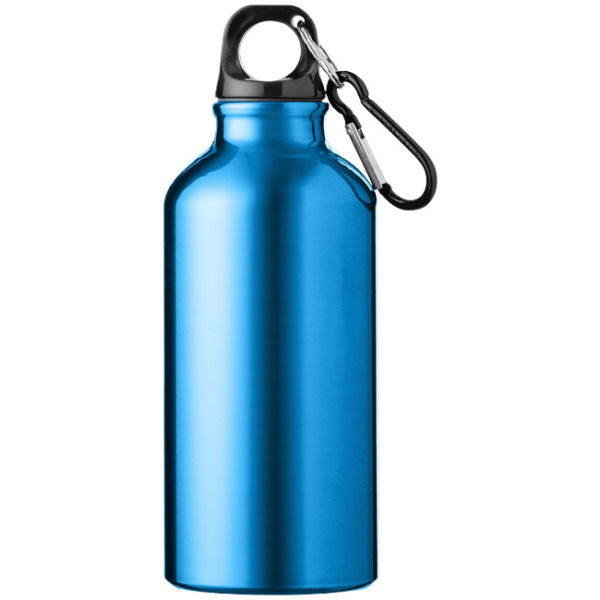 400ml Coloured Aluminium Water Bottle Drink Sports Colour with Carabiner  Clip