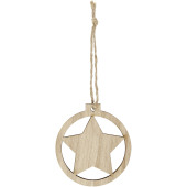 Natall houten ster ornament - Naturel