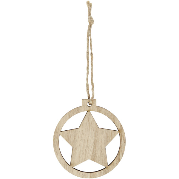 Natall houten ster ornament - Naturel