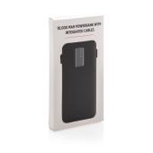 10.000 mAh powerbank with integrated cable, black