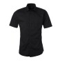 Men's Shirt Shortsleeve Poplin - black - 4XL