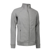 Sweat cardigan | zip - Grey melange, 4XL