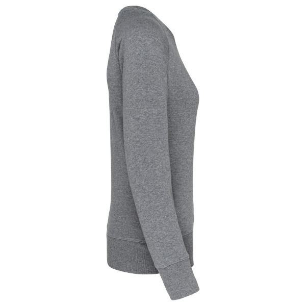 Damessweater BIO ronde hals raglanmouwen Grey Heather XS