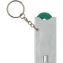 Allegro LED keychain light with coin holder - Green/Silver