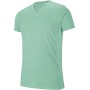 Heren-t-shirt V-hals polykatoen Green Heather 3XL