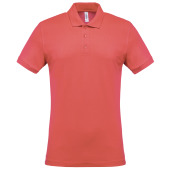 Men's short-sleeved piqué polo shirt True Coral L