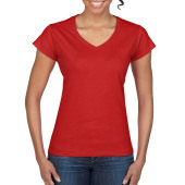 Gildan T-shirt V-Neck SoftStyle SS for her 7620 red L