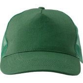 Katoenen pet met kunststof cap. groen