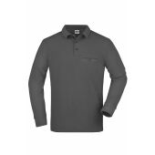 Men's Workwear Polo Pocket Longsleeve - dark-grey - XS