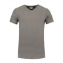 L&S T-shirt V-neck cot/elast SS for him pearl grey XL