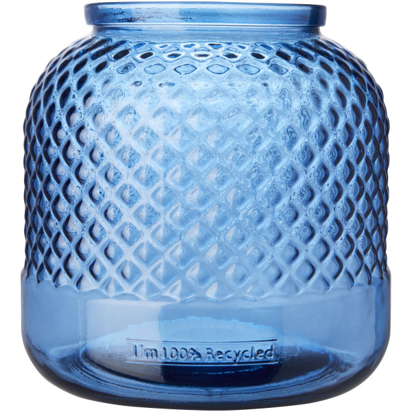 Estar recycled glass candle holder - Transparent blue
